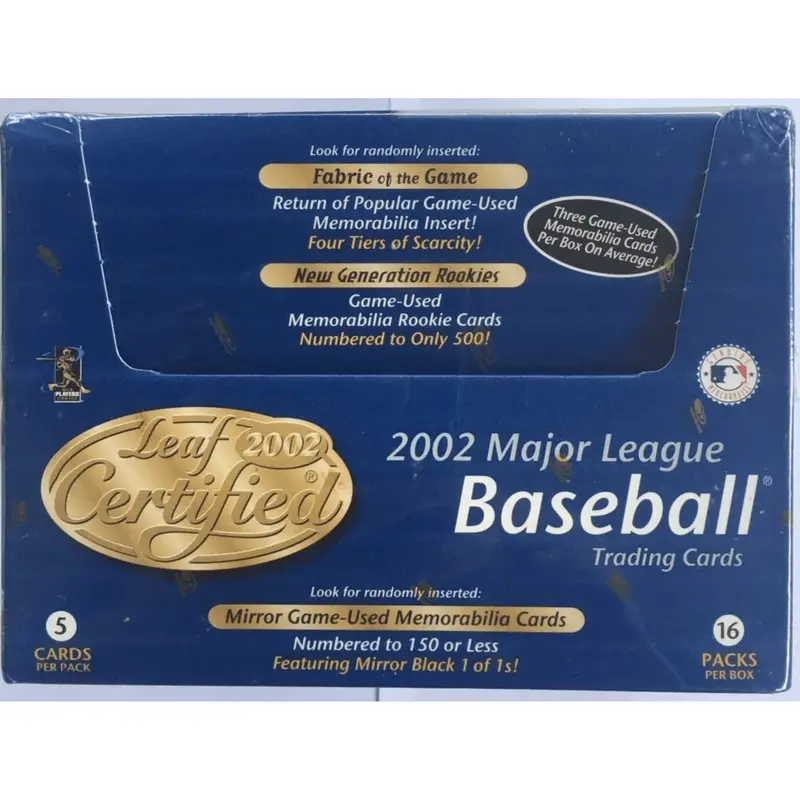 2002 Leaf Certified Materials Baseball Hobby Box