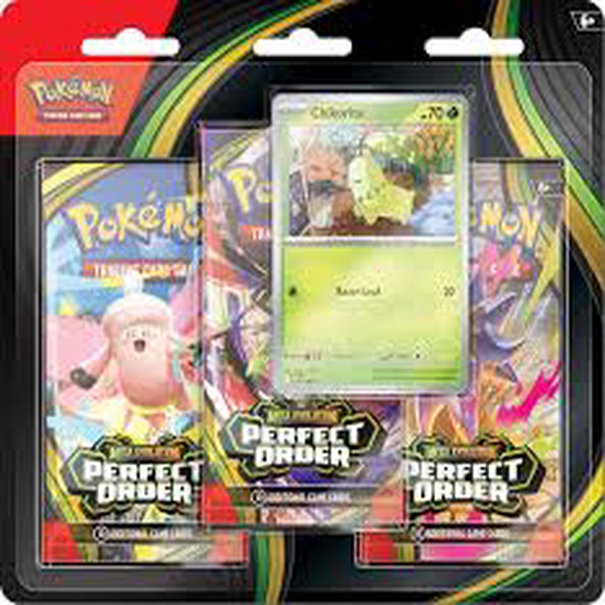 Pokemon TCG ME Perfect Order 3 Pack Blister Chikorita