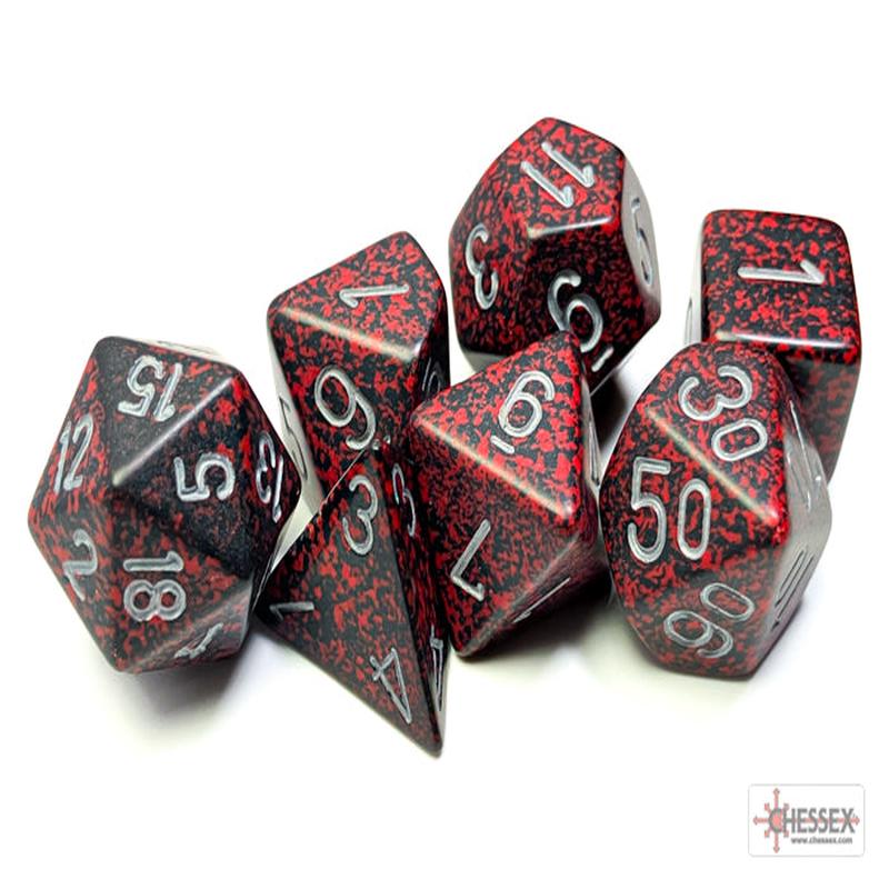 Chessex 25344 Silver Volcano Speckled Polyhedral 7-Die