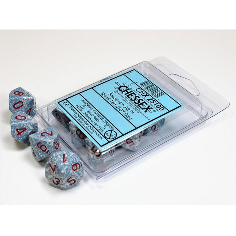 Chessex 25100 Speckled Air Set of Ten d10s