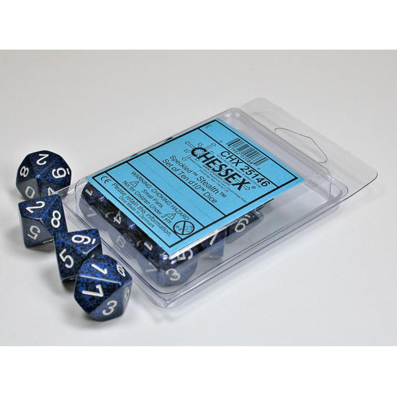 Chessex 25146 Speckled Stealth Set of Ten d10s