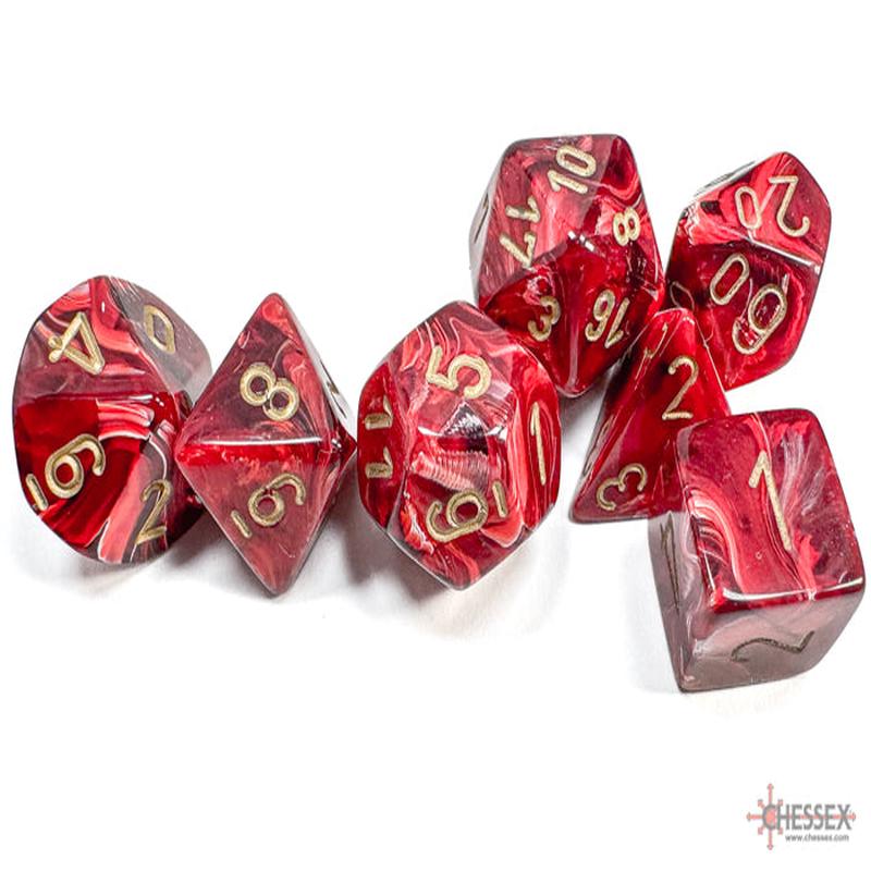 Chessex 27434 Vortex Burgundy w/gold Classic Polyhedra