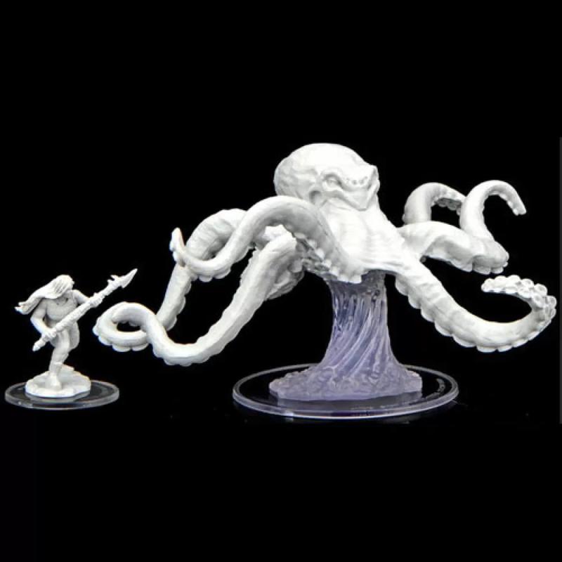 WizKids 90477 Critical Role Unpainted Miniatures: Ashari Waverider & Octopus