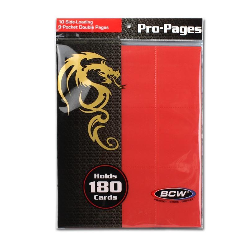 BCW / Monster 1-PRO18S-RED 18-Pocket Pages Sideloading Red