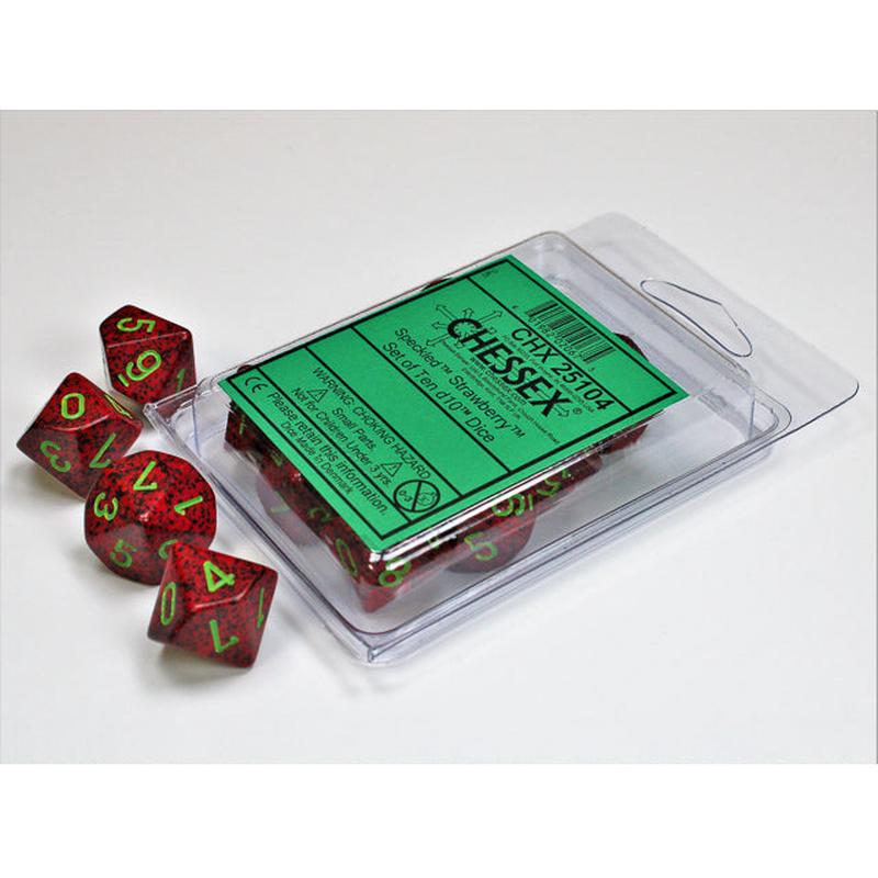 Chessex 25104 Speckled Strawberry Set of Ten d10s