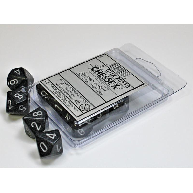 Chessex 25118 Speckled Ninja Set of Ten d10s