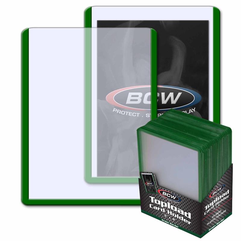 BCW / Monster 1-TLCH-GR 3x4 Topload Card Holder Green Border