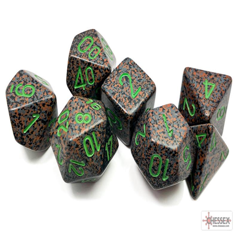 Chessex 25310 Earth Speckled Polyhedral 7-Die Set