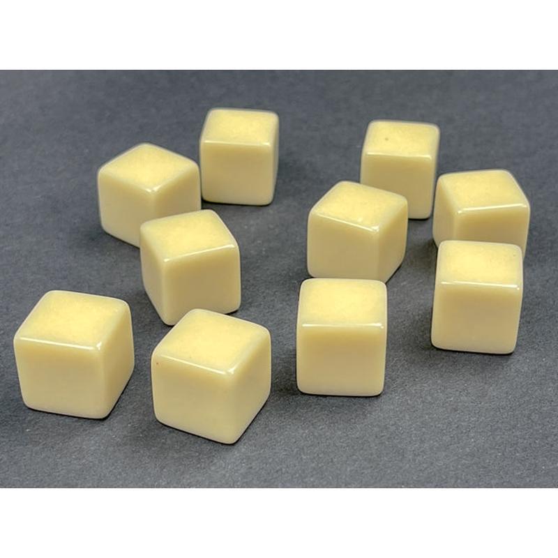 Chessex 29042 Opaque Polyhedral Bag of 10 Blank Ivory d6