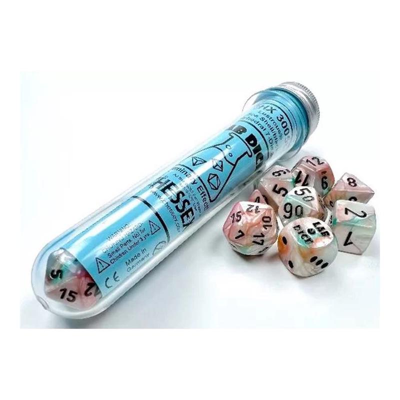 Chessex 30056 Lustrous Polyhedral Sea Shell/Black