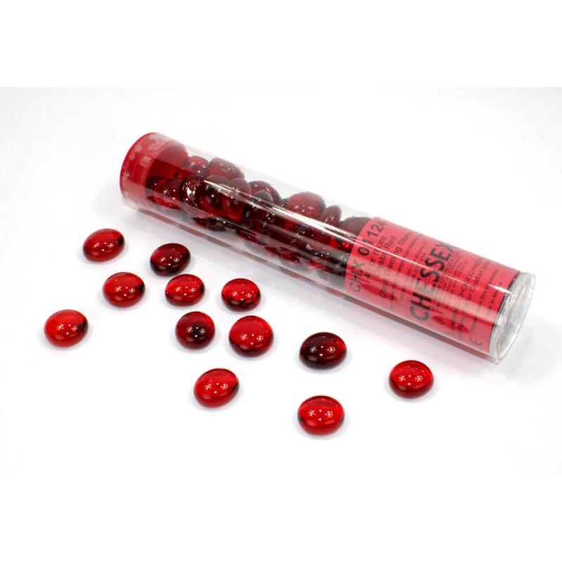 Chessex 1124 Translucent Red Glass Stones Qty 40 or more in 5 1/2" Tube