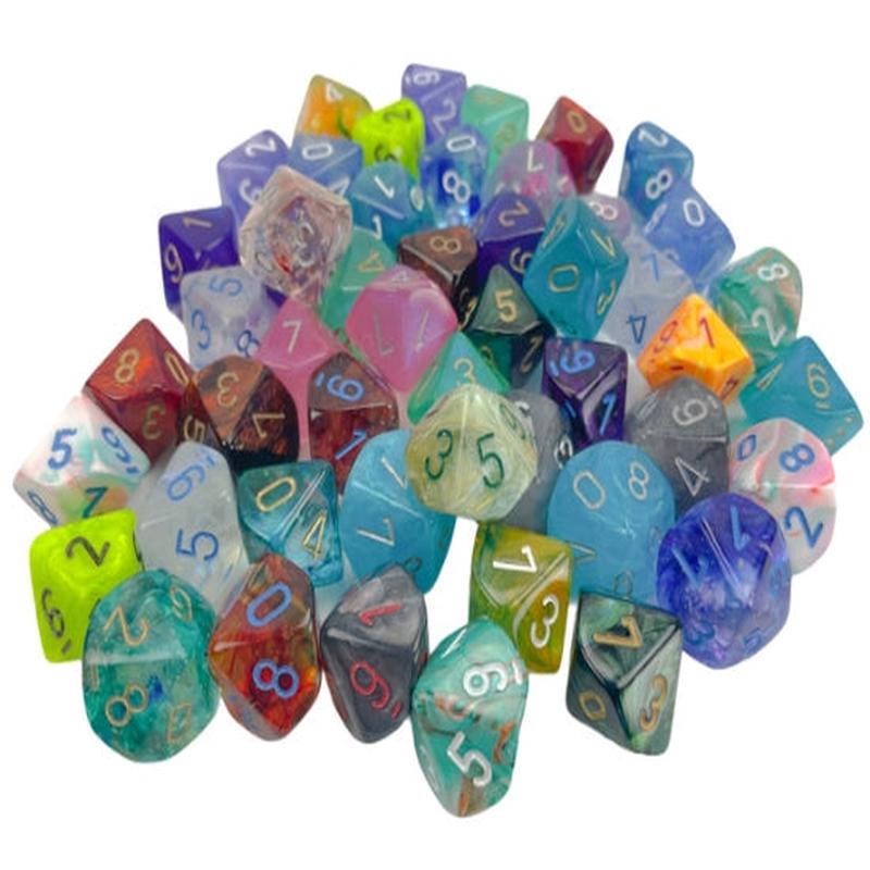 Chessex 29210 Bag of 50 assorted Signature d10 Dice