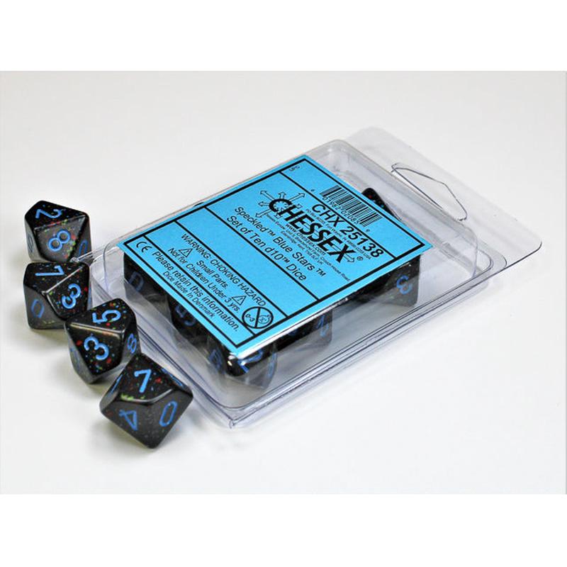 Chessex 25138 Speckled Blue Stars Set of Ten d10s