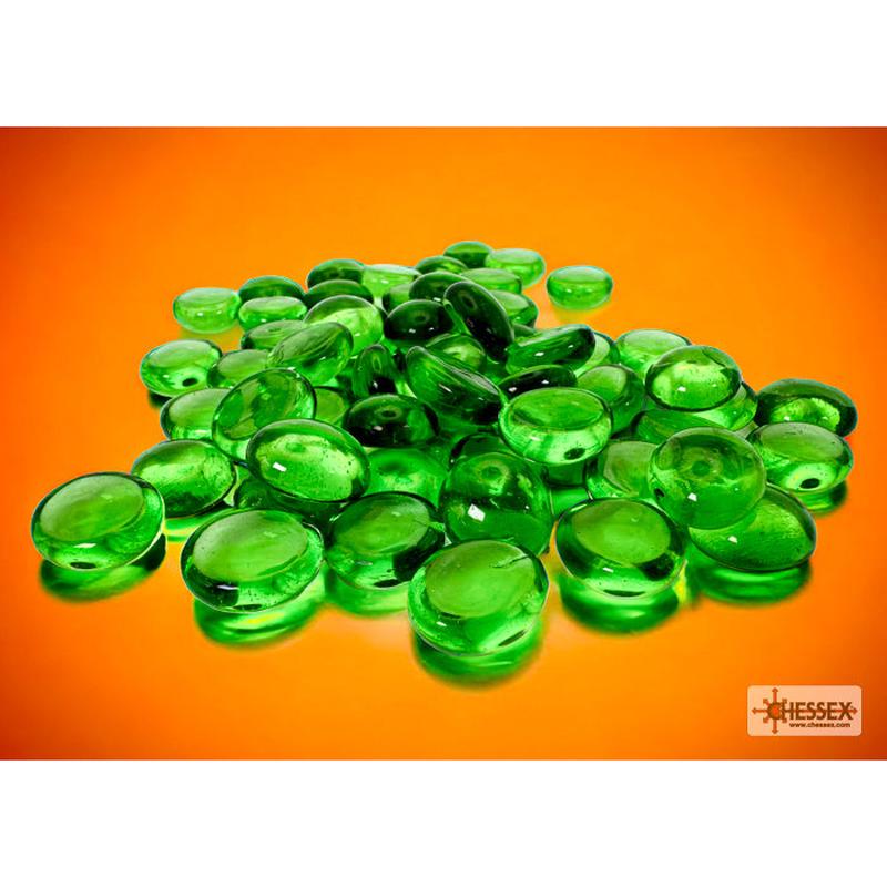 Chessex 1145 Translucent Green Glass Stones Qty 40 or more in 5 1/2" Tube