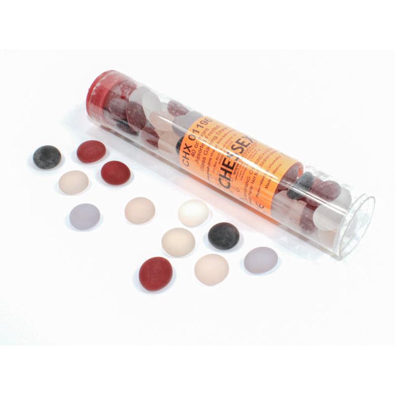 Chessex 1196 Frosted Assorted Colors Glass Stones Qty 40 or more in 5 1/2" Tube