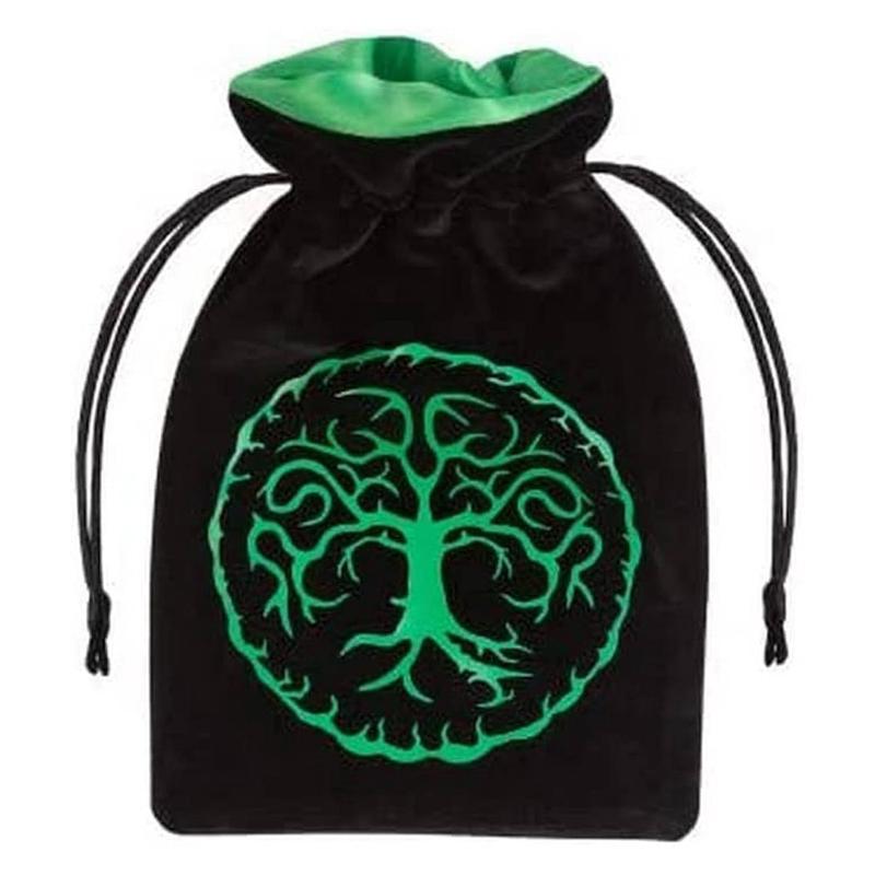 Q Workshop BFOR202 Forest Black & Green Velour Dice Bag
