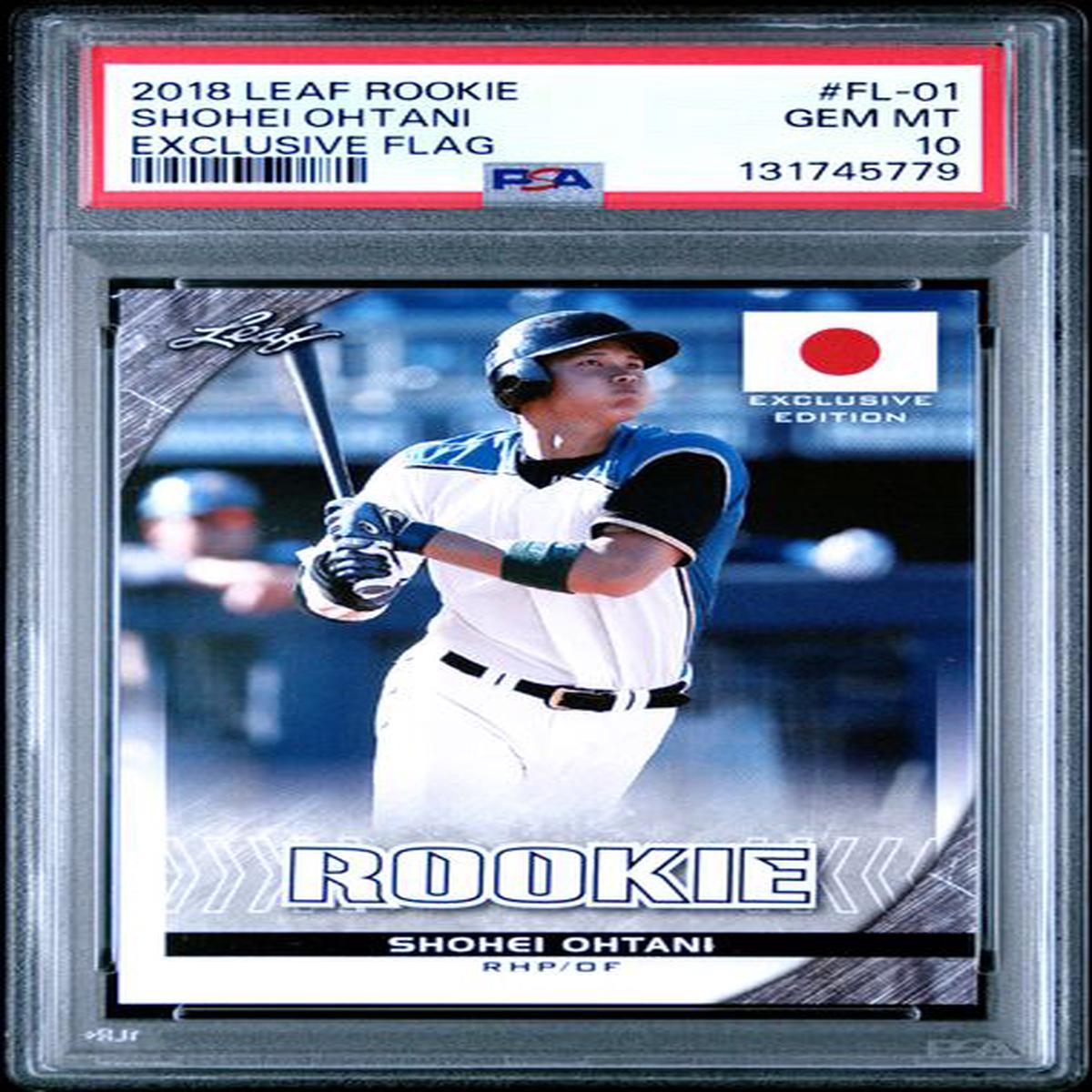 Graded 2018 Leaf Rookie Shohei Ohtani #FL-01 Exclusive Flag Rookie RC Baseball Card PSA 10 Gem Mint