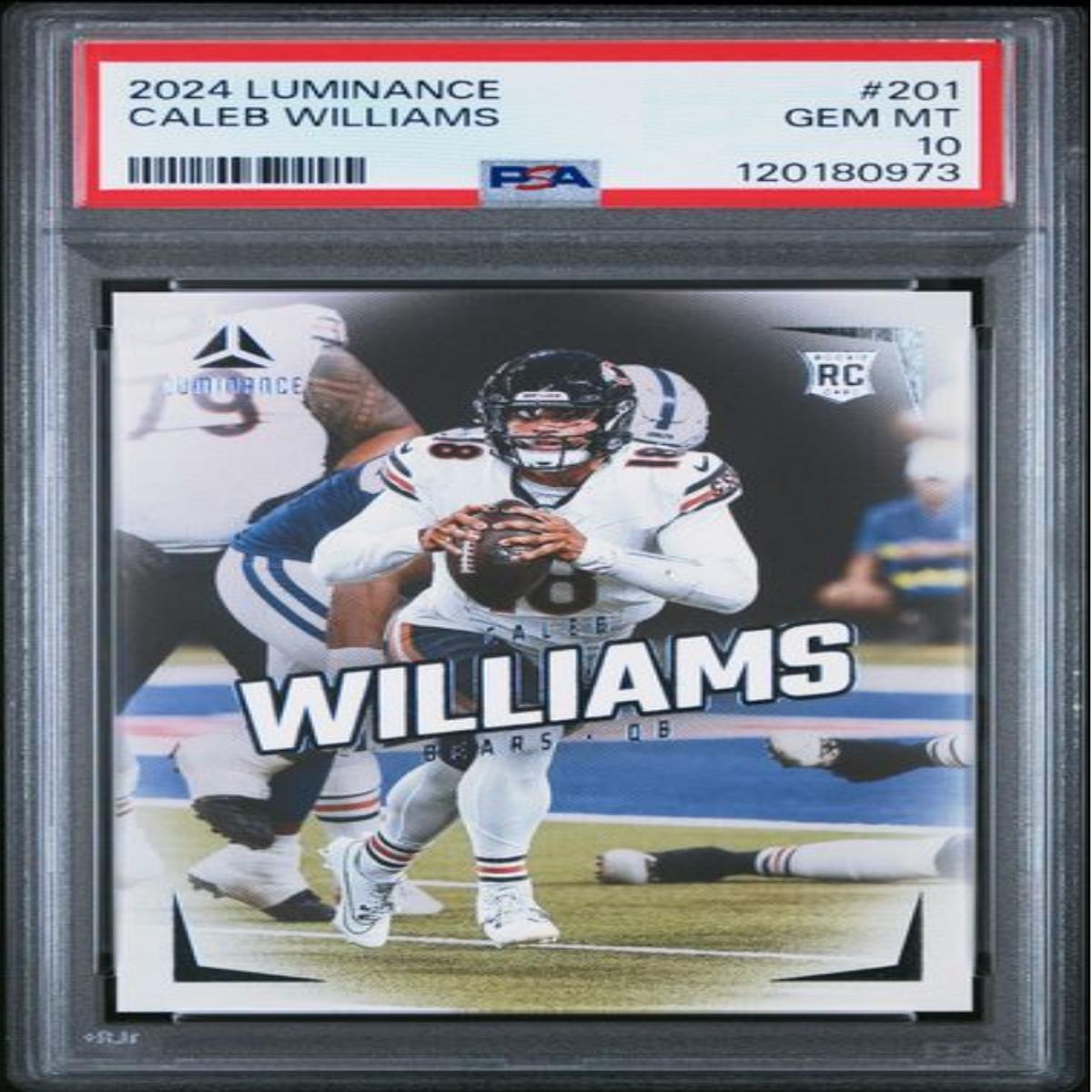 Graded 2024 Panini Luminance Caleb Williams #201 Rookie RC Football Card PSA 10 Gem Mint