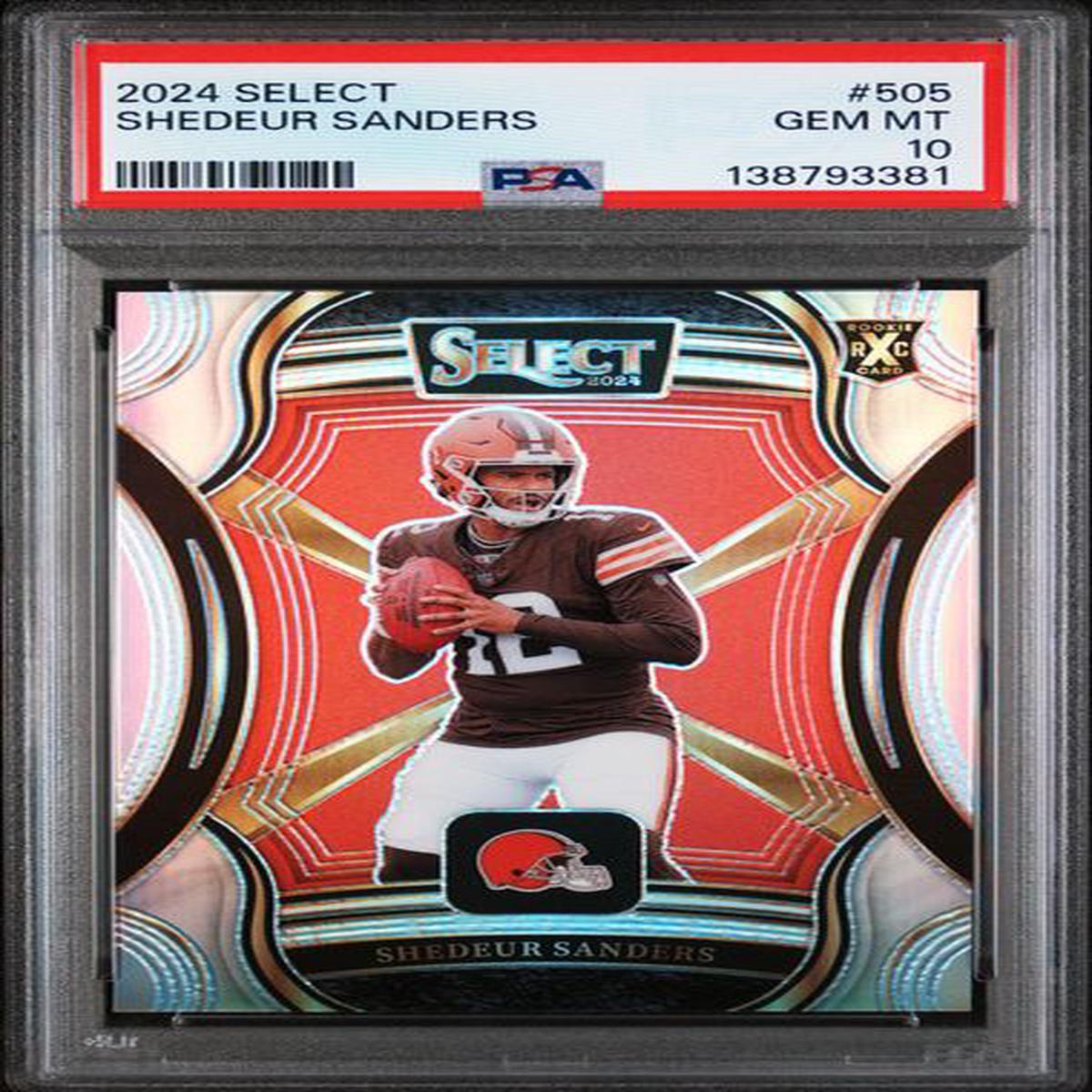Graded 2024 Panini Select Shedeur Sanders #505 XRC Silver Prizm Rookie RC Football Card PSA 10 Gem Mint