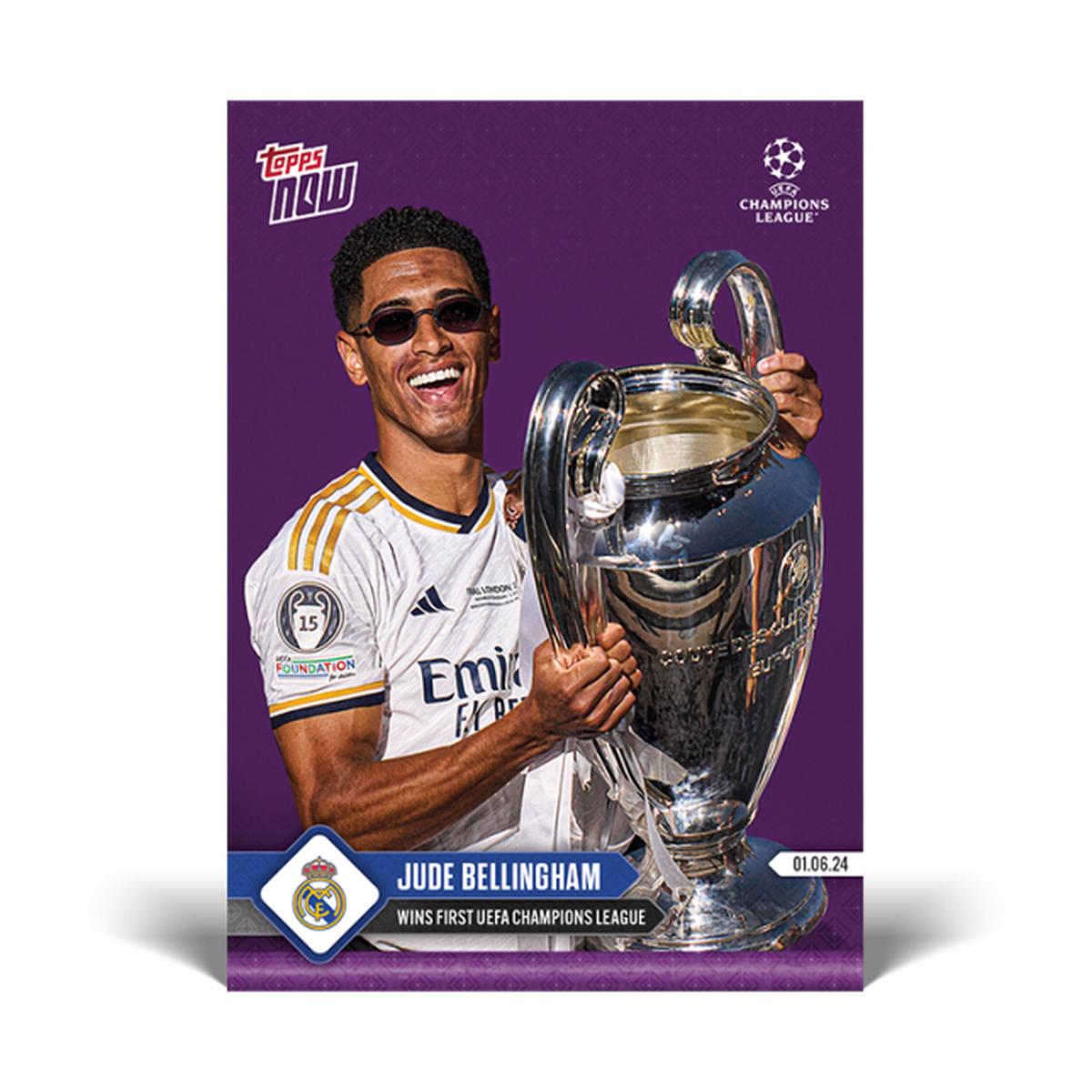 2024 Topps Now Jude Bellingham #139 Purple #/99 Soccer Card