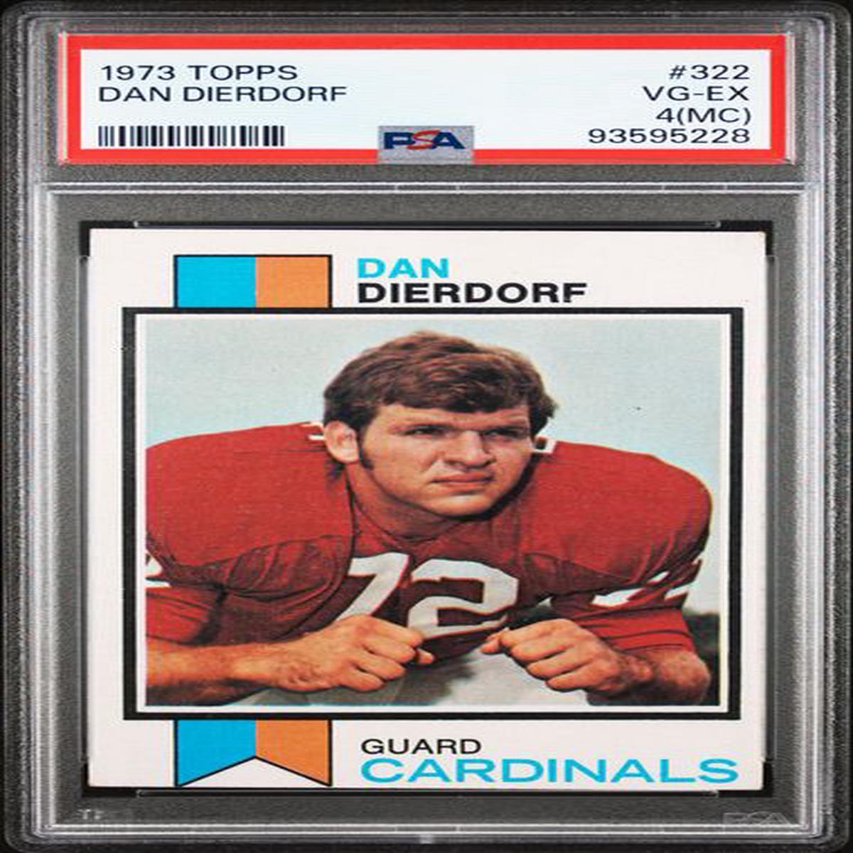 Graded 1973 Topps Dan Dierdorf #322 Rookie RC Football Card PSA 4 VG-EX