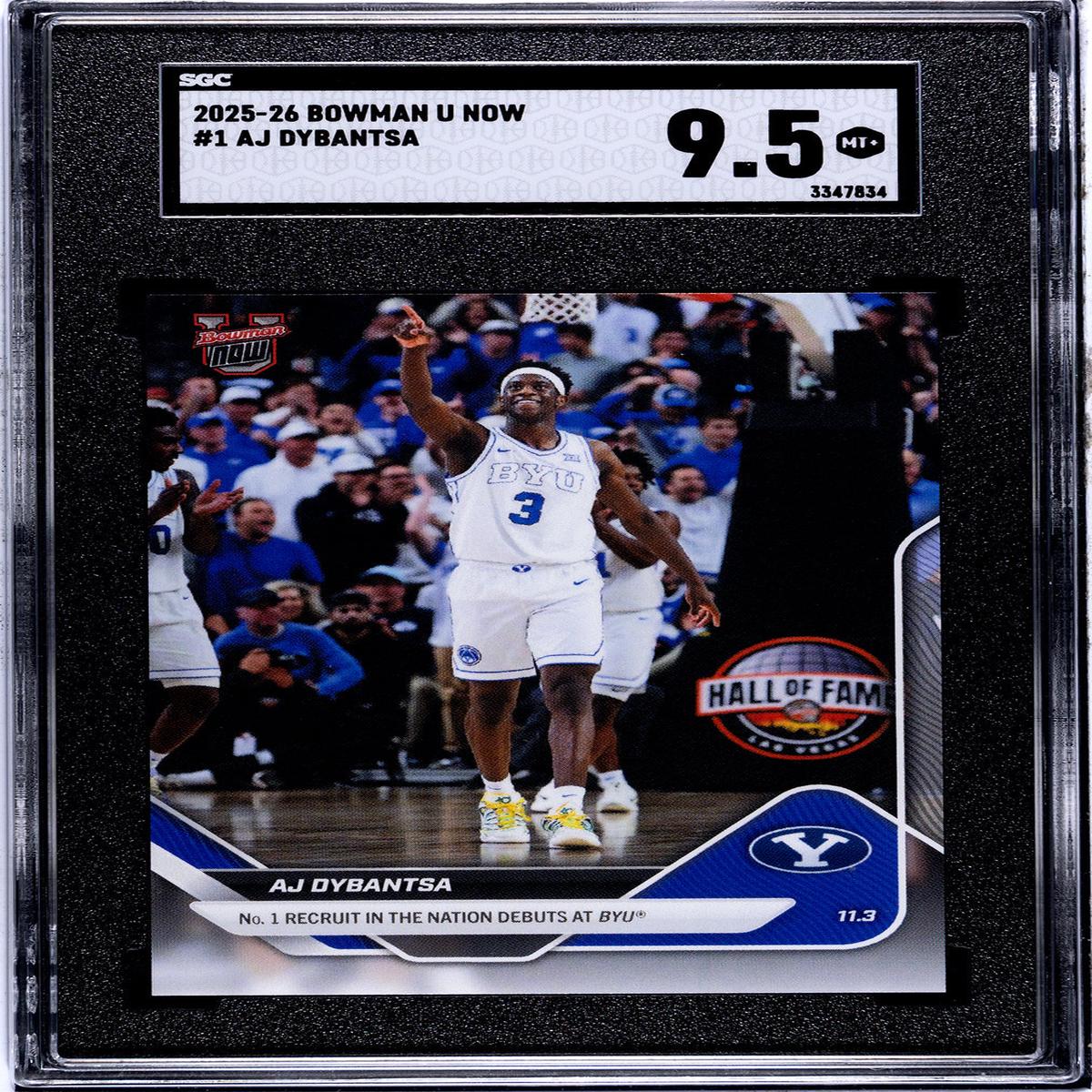 Graded 2025 Topps Bowman U Now AJ Dybantsa #1 Rookie RC Basketball Card SGC 9.5 Mint+