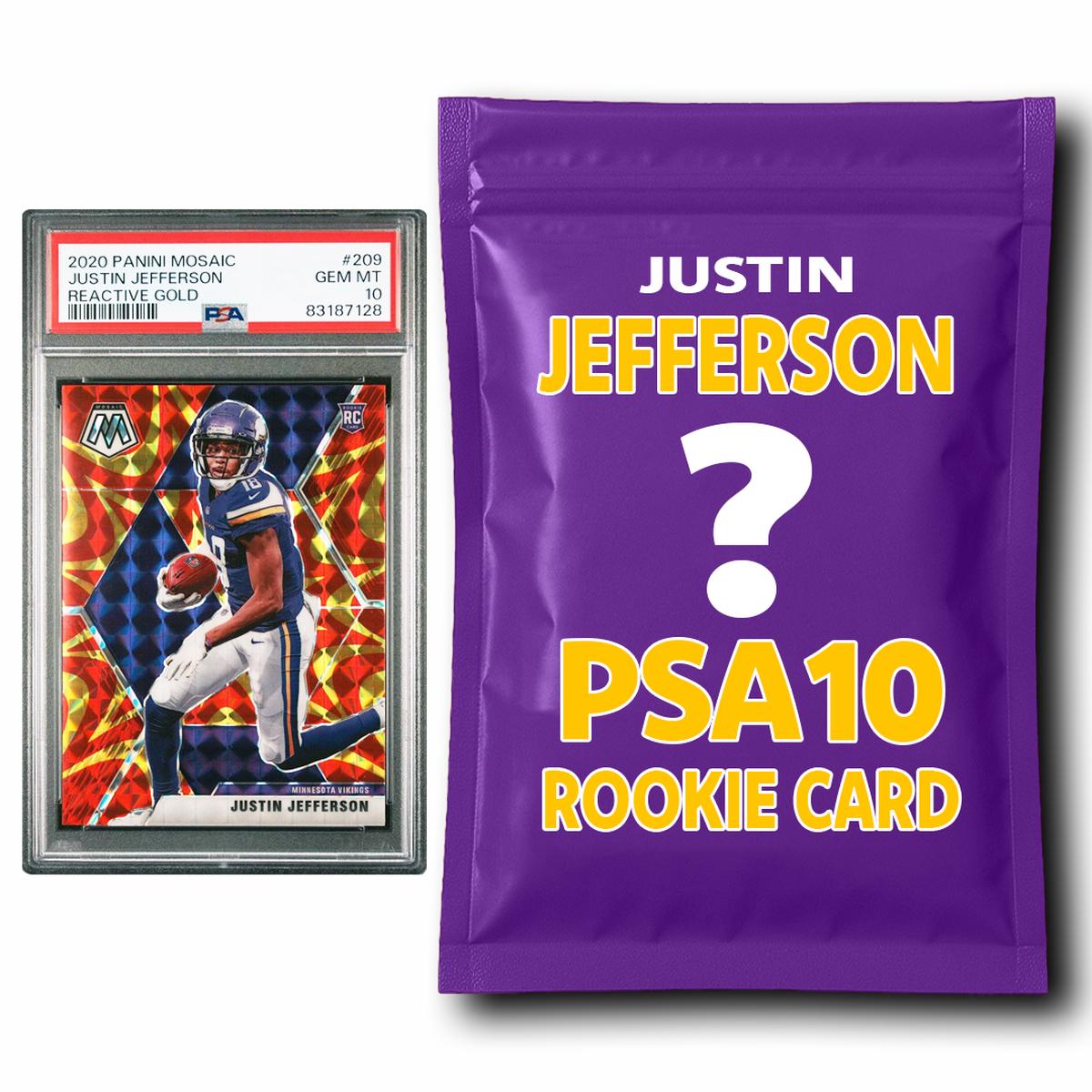 Justin Jefferson PSA 10 Graded Football Rookie Card Mystery Pack