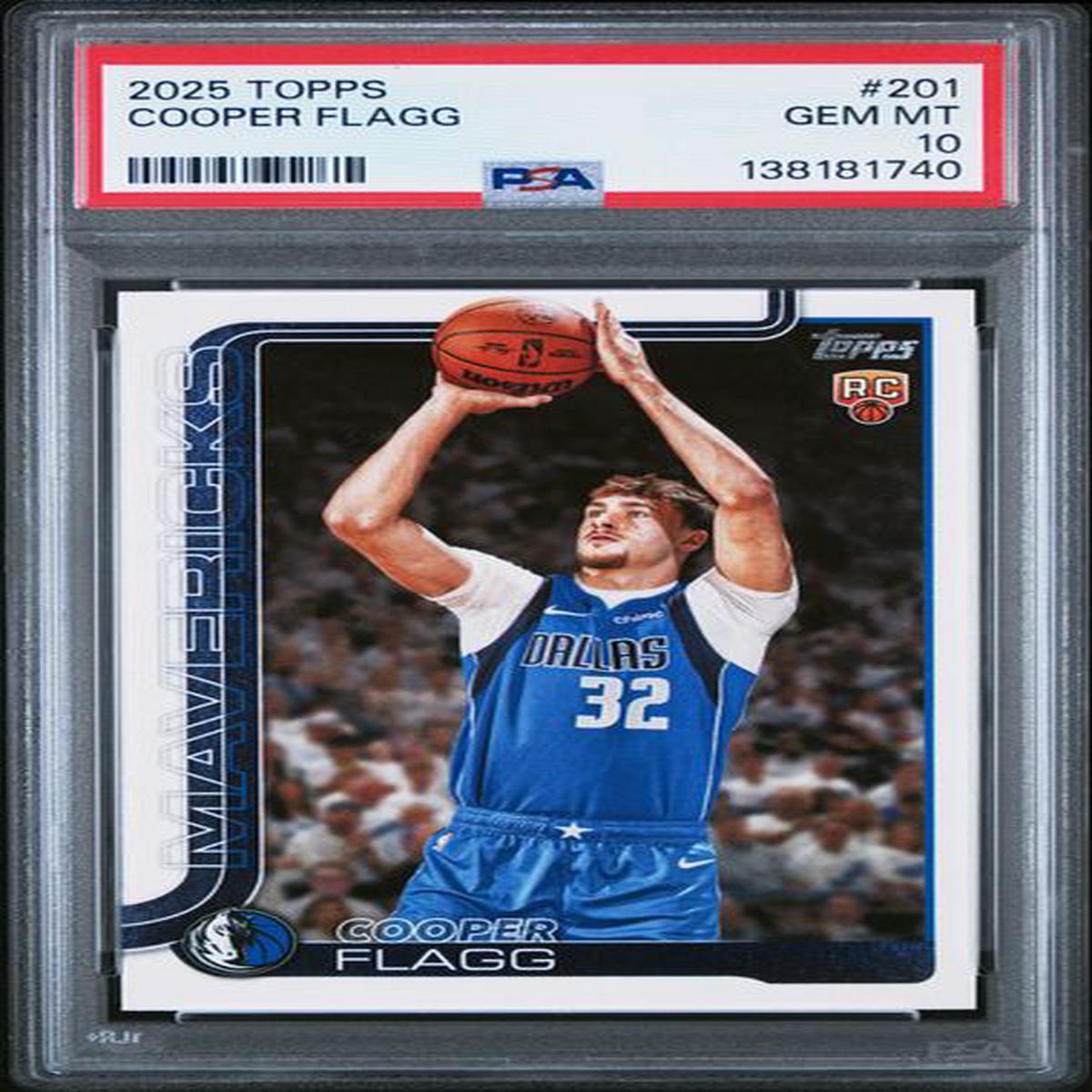 Graded 2025 Topps Cooper Flagg #201 Rookie RC Basketball Card PSA 10 Gem Mint