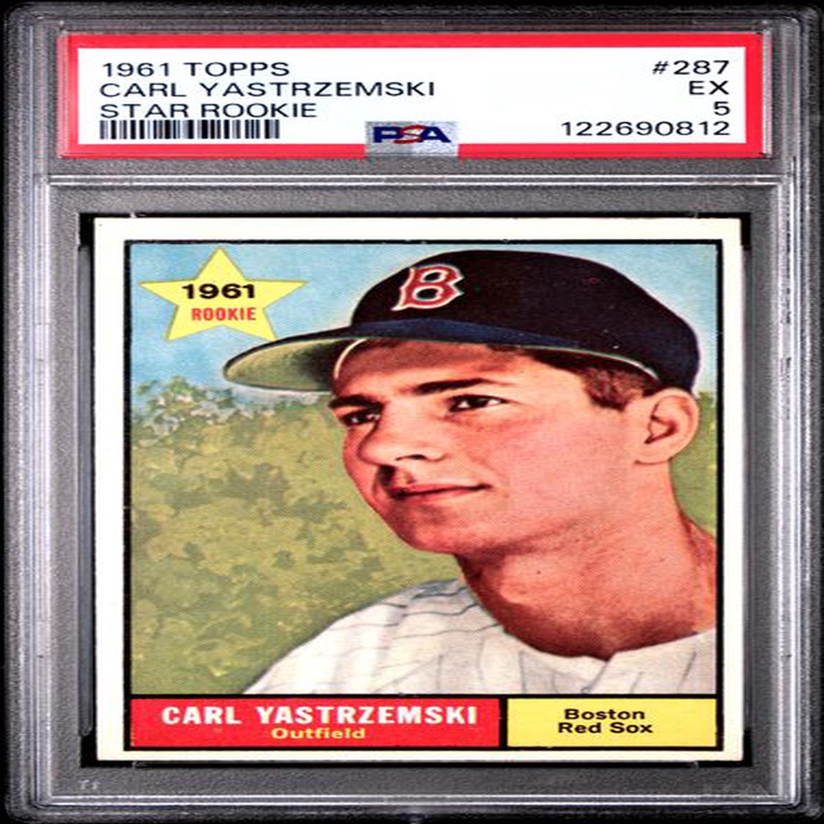 Graded 1961 Topps Carl Yastrzemski #287 Star Rookie 2nd Year Baseball Card PSA 5 Excellent