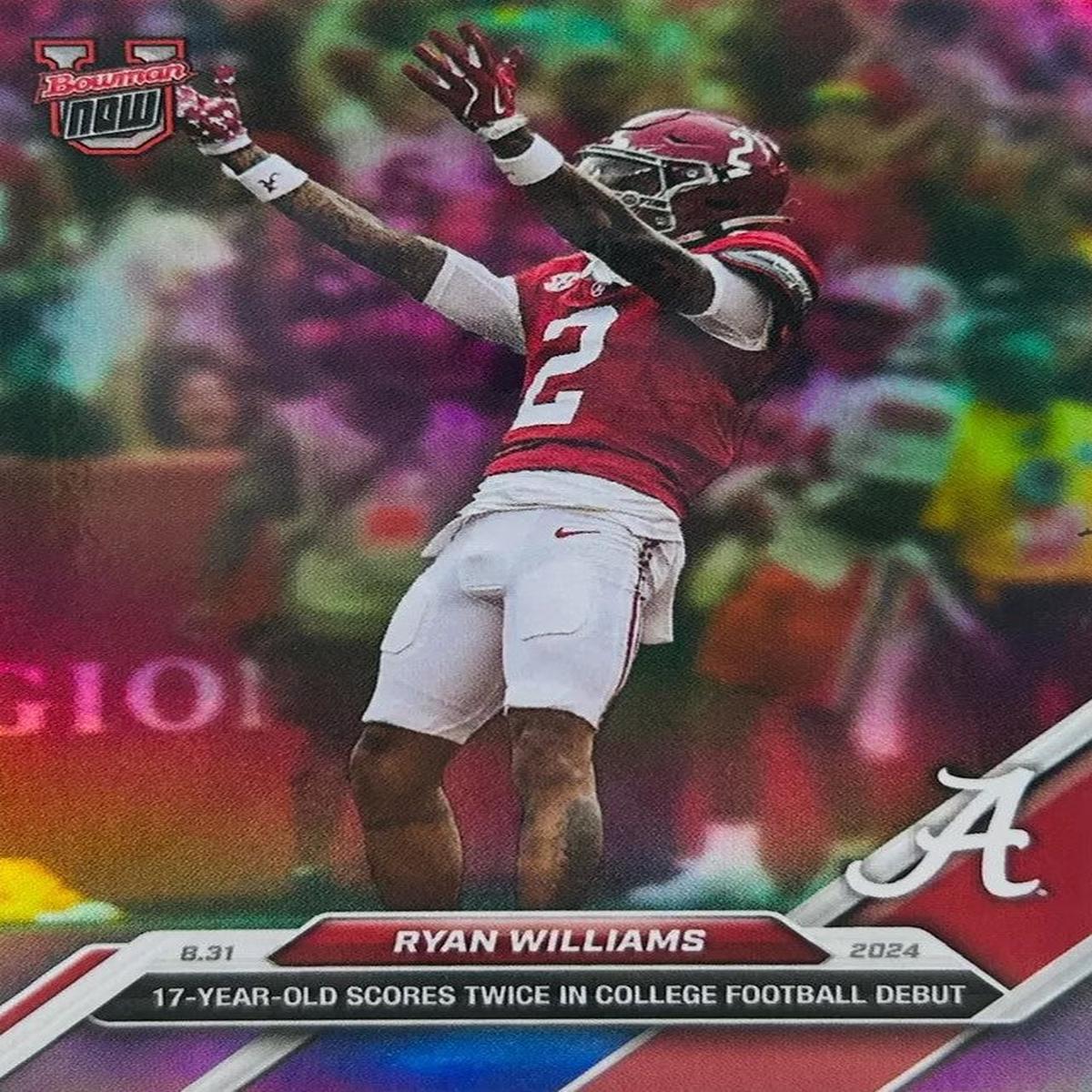 2024 Topps Bowman U Now Ryan Williams #2SP Alabama Crimson Rookie RC Football Card
