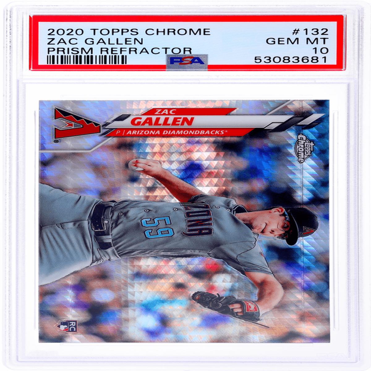 Graded 2020 Topps Chrome Zac Gallen #132 Prism Refractor Rookie RC Baseball Card PSA 10 Gem Mint