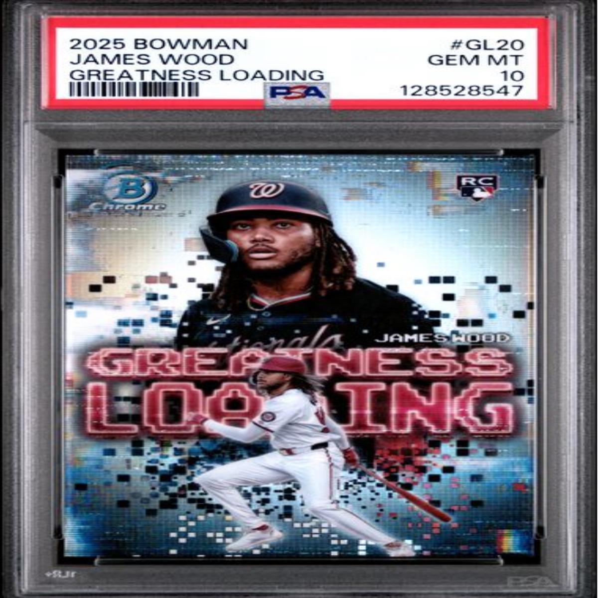Graded 2025 Topps Bowman James Wood #GL20 Greatness Loading Rookie RC Baseball Card PSA 10 Gem Mint