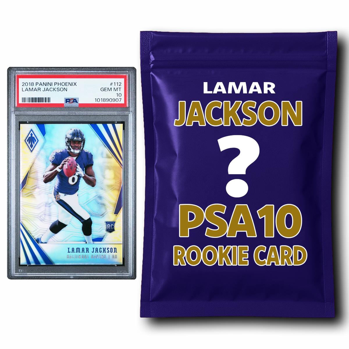 Lamar Jackson PSA 10 Graded Football Rookie Card Mystery Pack