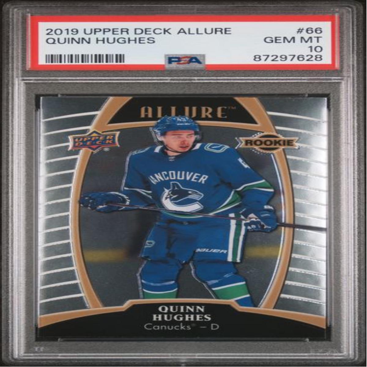 Graded 2019 Upper Deck Allure Quinn Hughes #66 Rookie RC Hockey Card PSA 10 Gem Mint