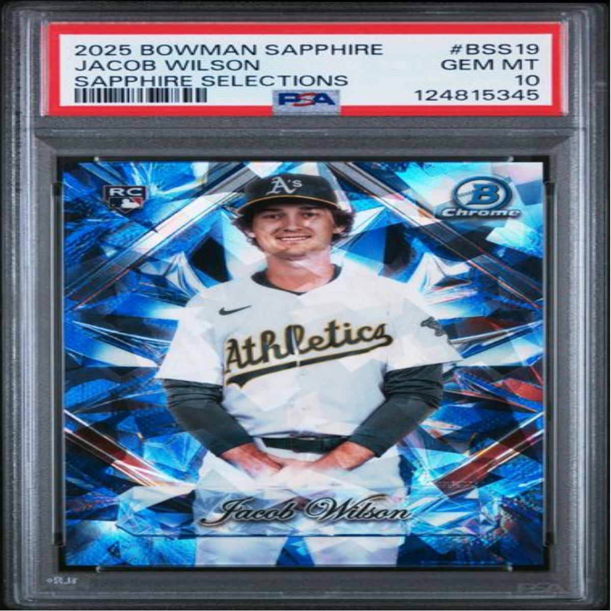 Graded 2025 Topps Bowman Sapphire Jacob Wilson #BSS19 Sapphire Selections Rookie RC Baseball Card PSA 10 Gem Mint