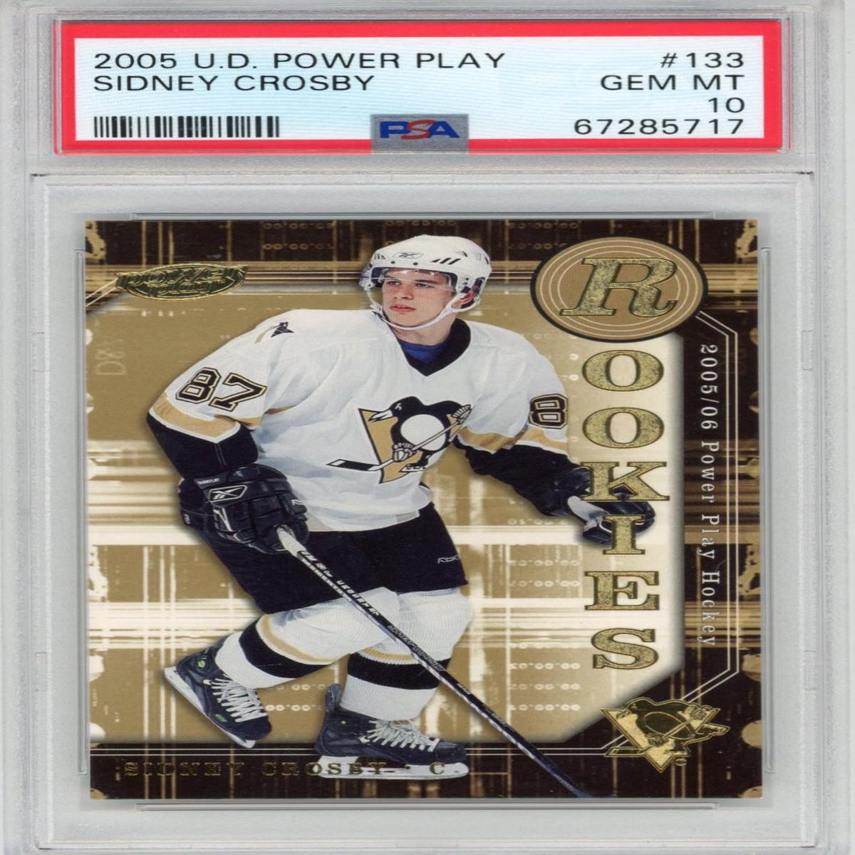 Graded 2005 Upper Deck Powerplay Sidney Crosby #133 Rookie RC Hockey Card PSA 10 Gem Mint
