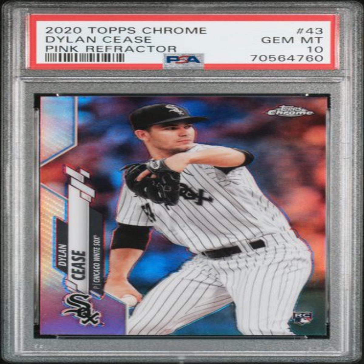 Graded 2020 Topps Chrome Dylan Cease #43 Pink Refractor Rookie RC Baseball Card PSA 10 Gem Mint
