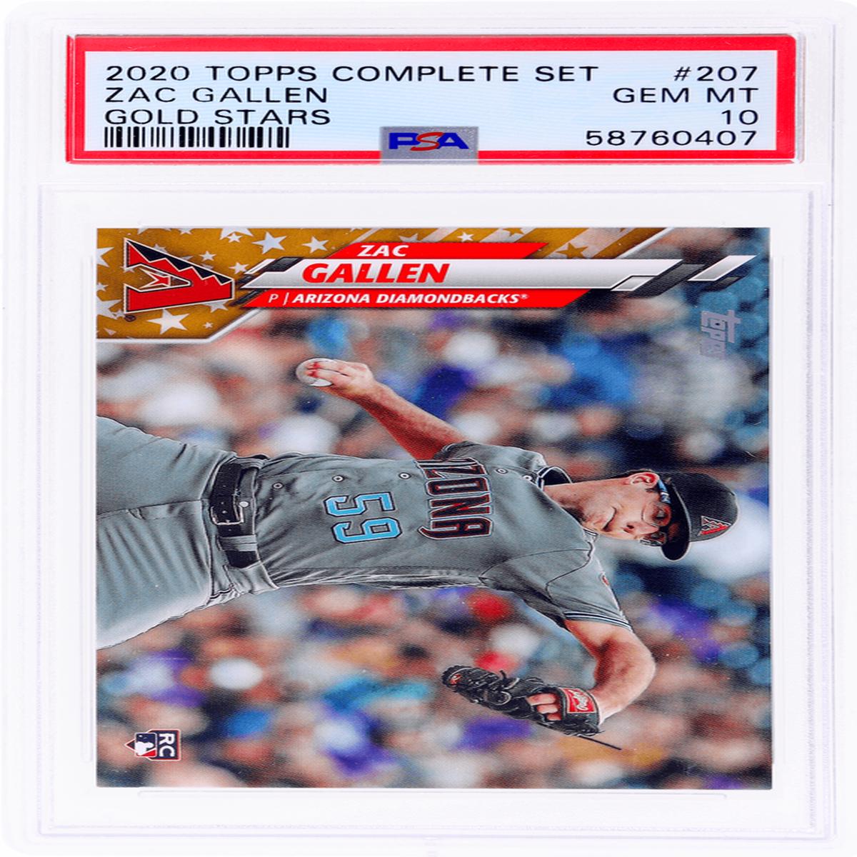 Graded 2020 Topps Complete Set Zac Gallen #207 Gold Stars Rookie RC Baseball Card PSA 10 Gem Mint