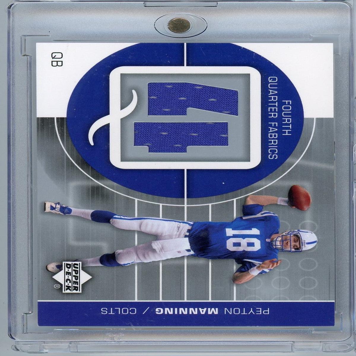2002 Upper Deck 4th Fourth Quarter Fabrics Peyton Manning #FQPM Game Used Relic Football Card