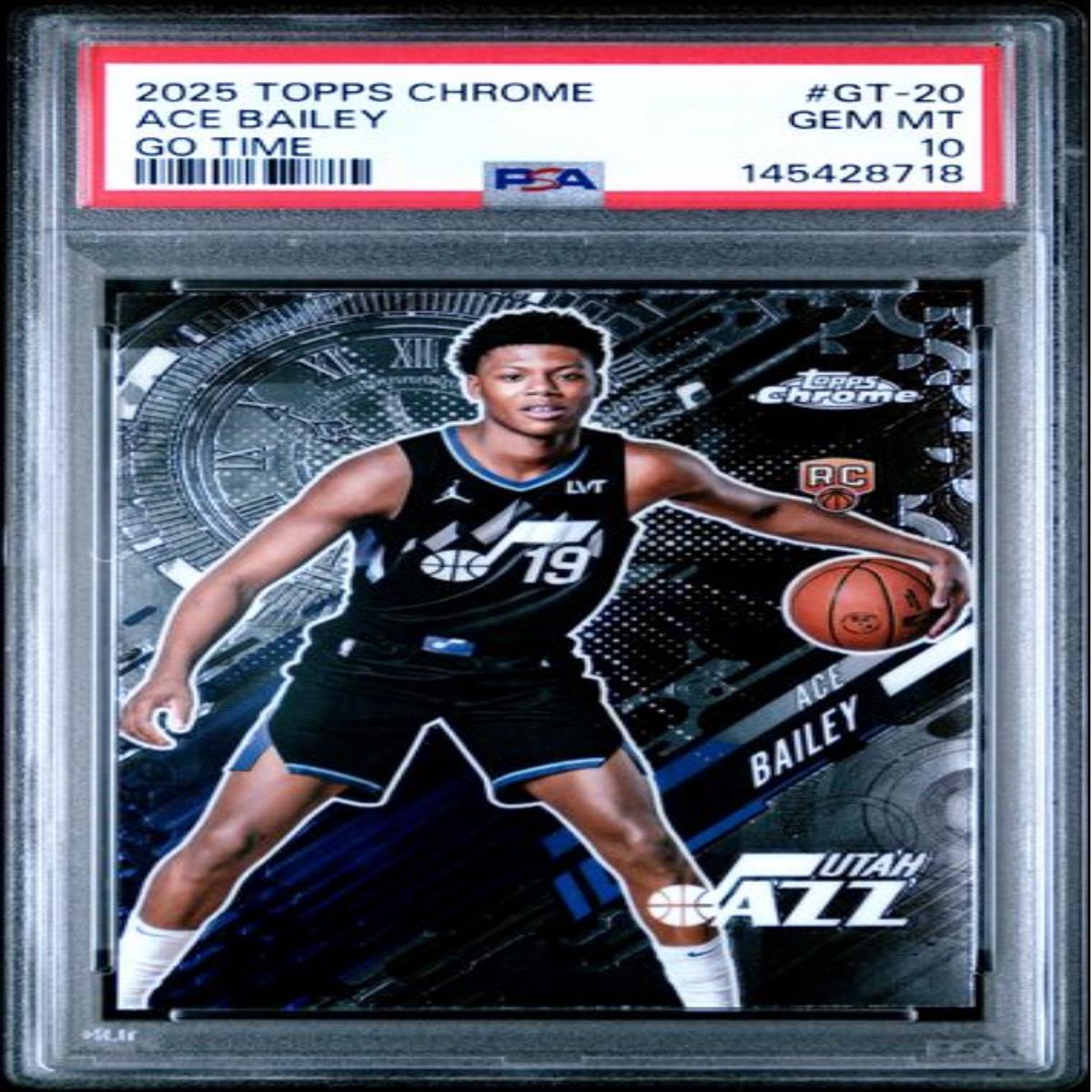 Graded 2025 Topps Chrome Ace Bailey #GT20 Go Time Rookie RC Basketball Card PSA 10 Gem Mint