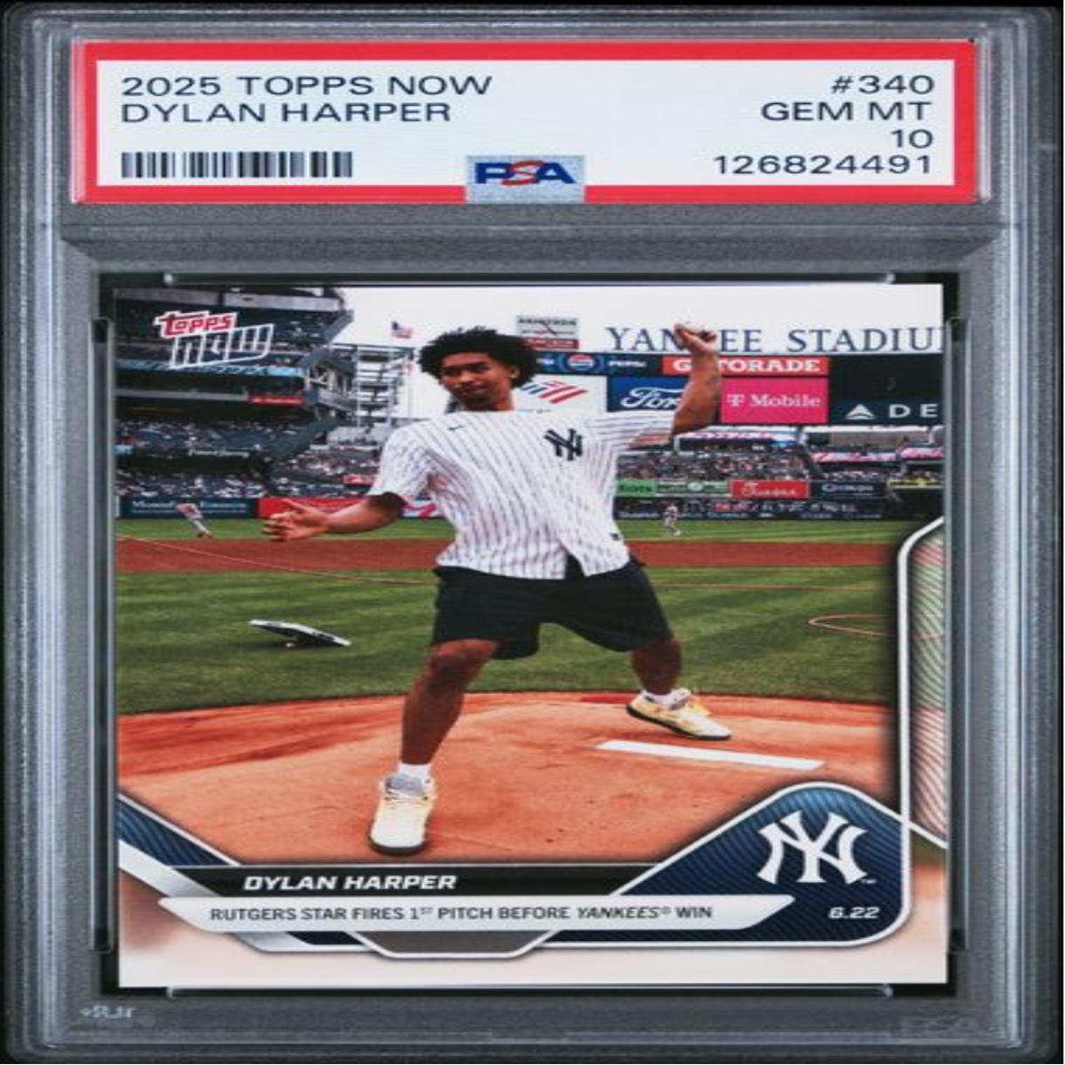 Graded 2025 Topps Now Dylan Harper #340 Rookie RC Baseball Card PSA 10 Gem Mint