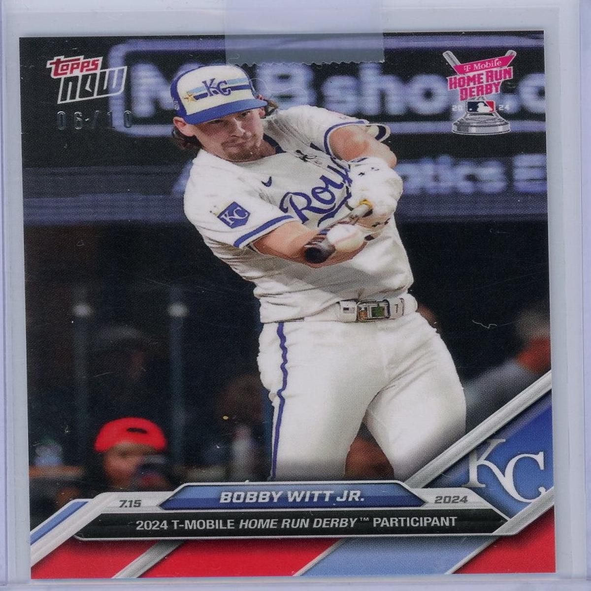 2024 Topps Now Bobby Witt Jr #427 Red #/10 Home Run Derby Baseball Card
