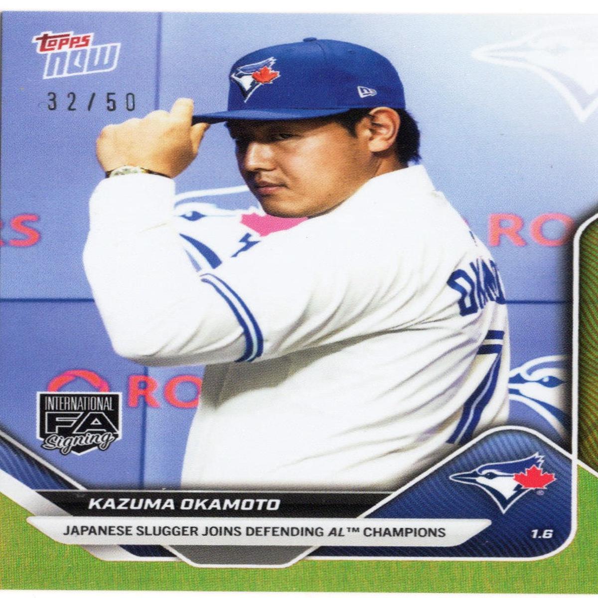 2025 Topps Now Kazuma Okamoto #OS13 Gold Foil /50 Toronto Blue Jays Rookie RC Baseball Card