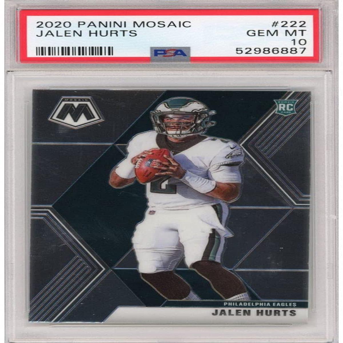 Graded 2020 Panini Mosaic Jalen Hurts #222 Rookie RC Football Card PSA 10 Gem Mint