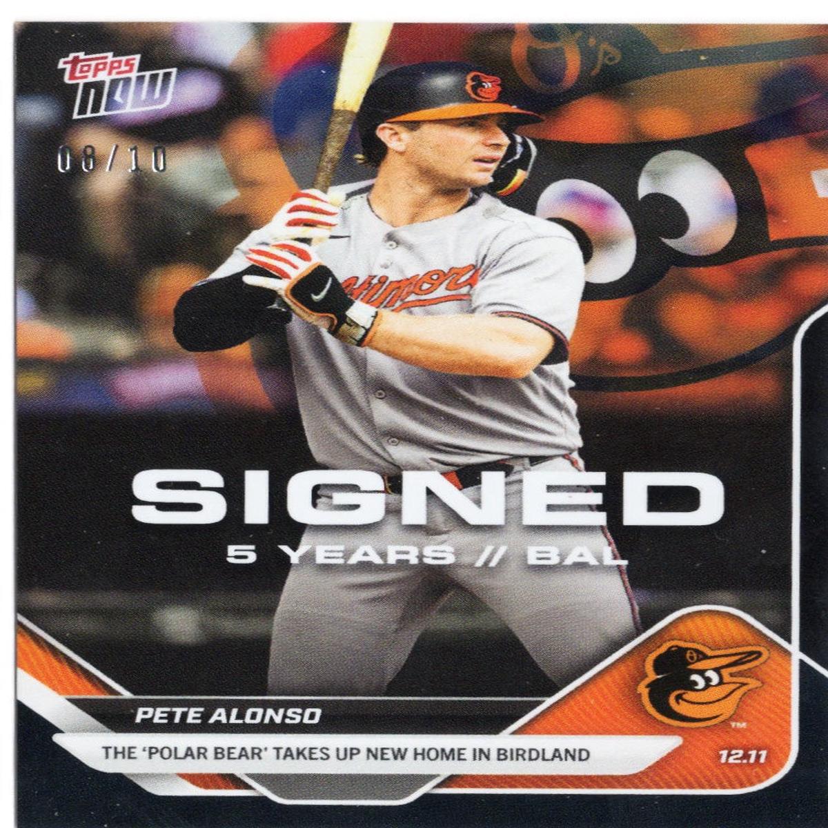 2025 Topps Now Pete Alonso #OS10 Black Foil /10 Baltimore Orioles Baseball Card