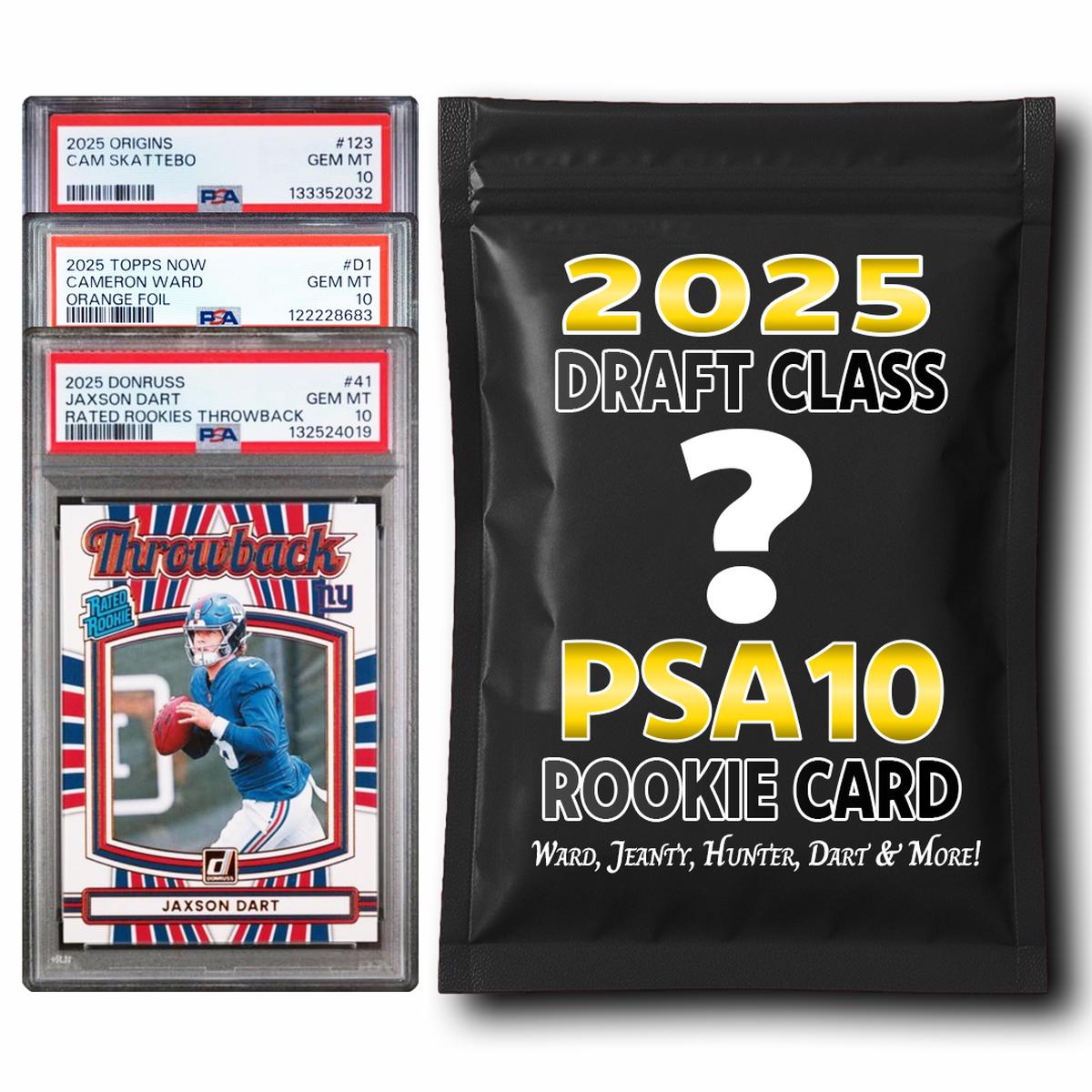 PSA 10 Graded 2025 NFL Football Rookie Card Mystery Box (Ward, Hunter, Jeanty, Dart & More!