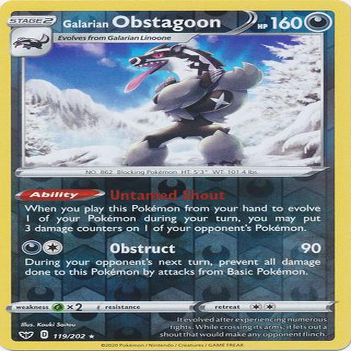 Galarian Obstagoon 119/202 - Reverse Holo