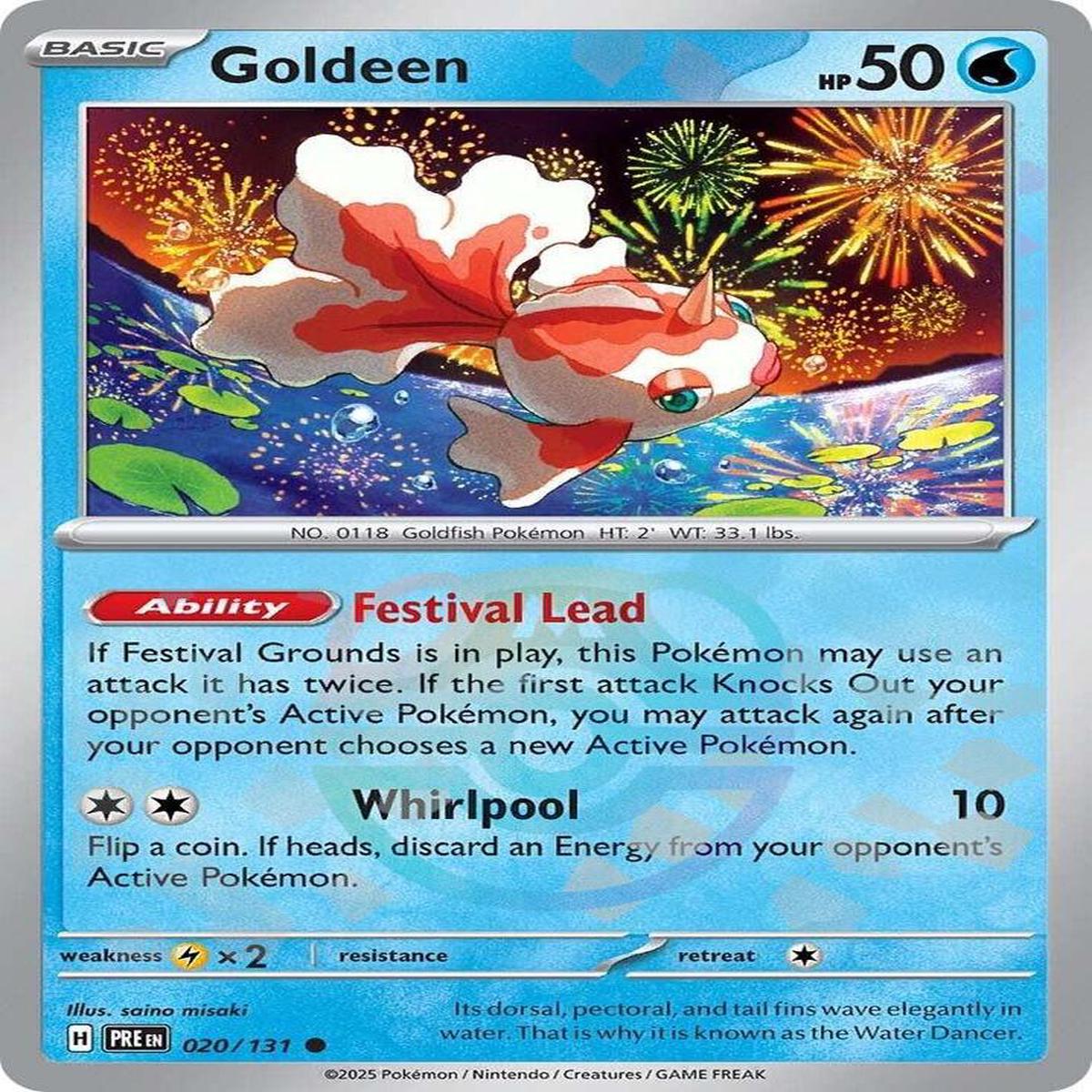 Goldeen 020/131 - Common - Holo (Master Ball Pattern)