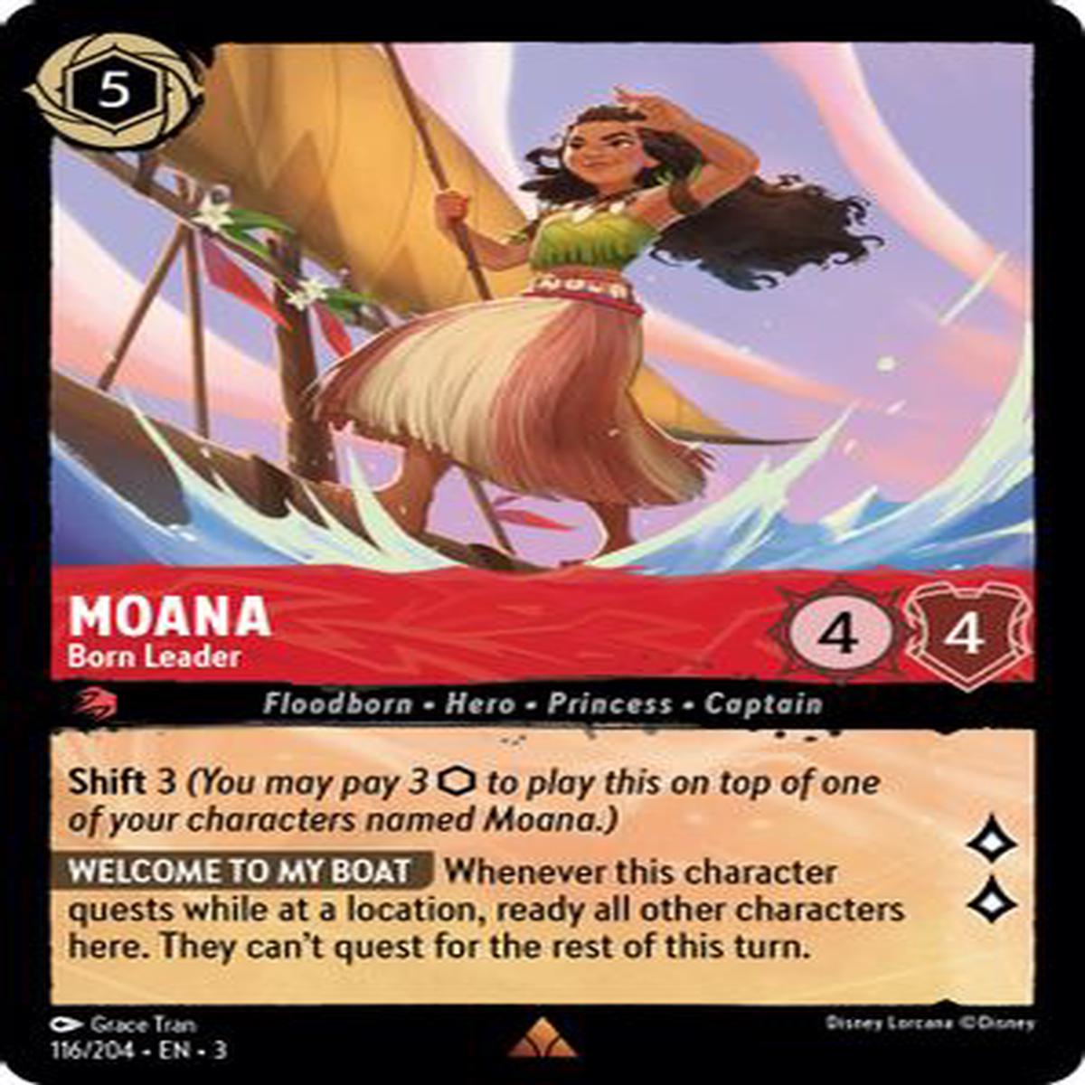 Moana - Born Leader 116/204 - Rare - Cold Foil