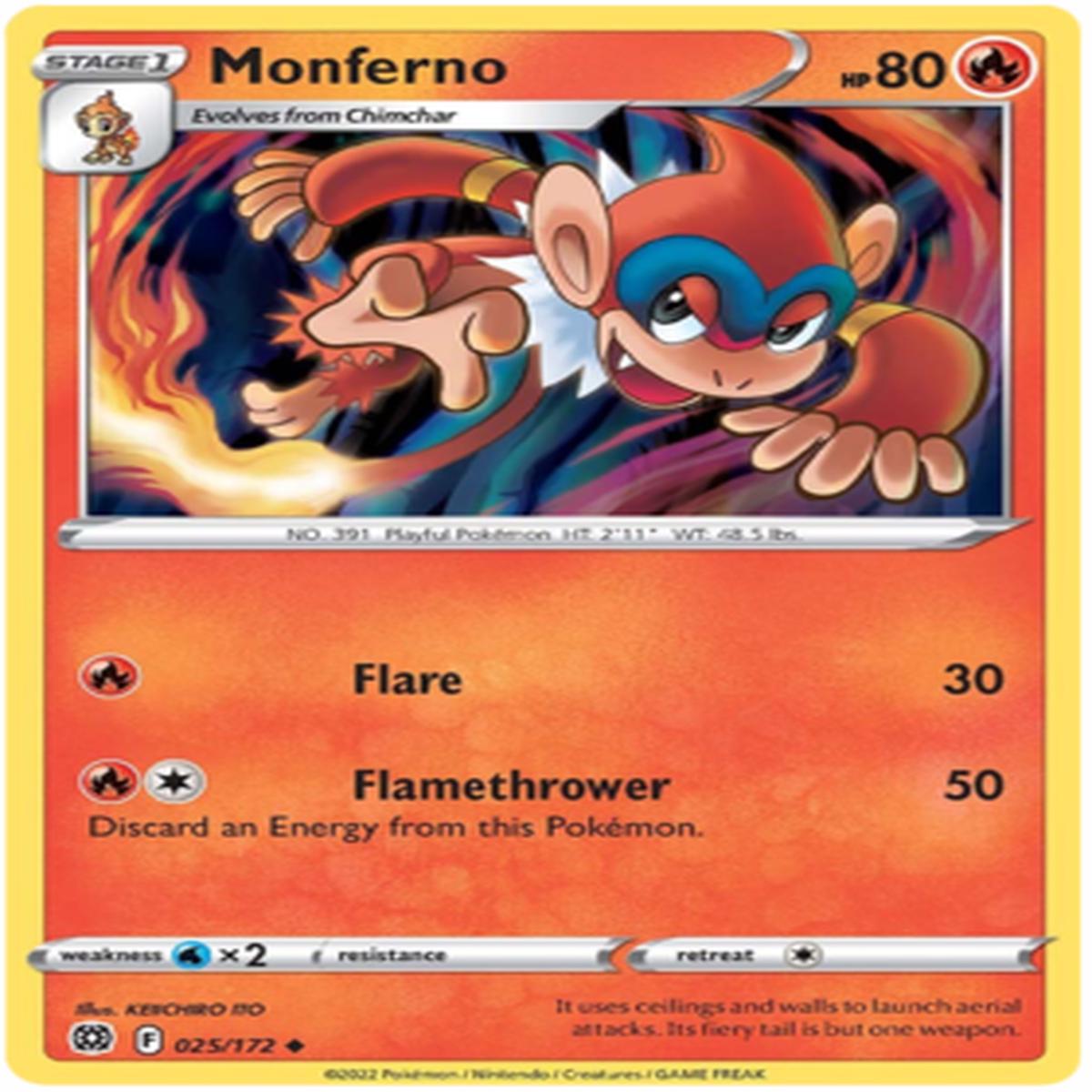 Monferno 025/172 Reverse Holo